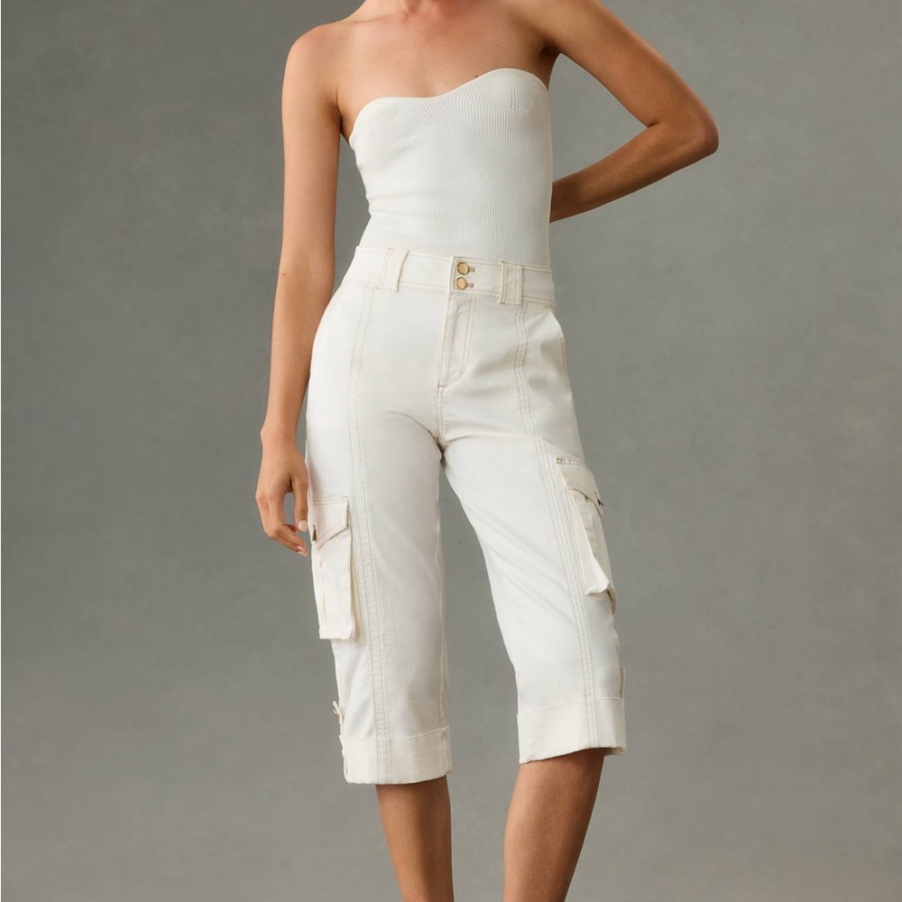 Maeve Top-Stitched Utility Cropped Pants
